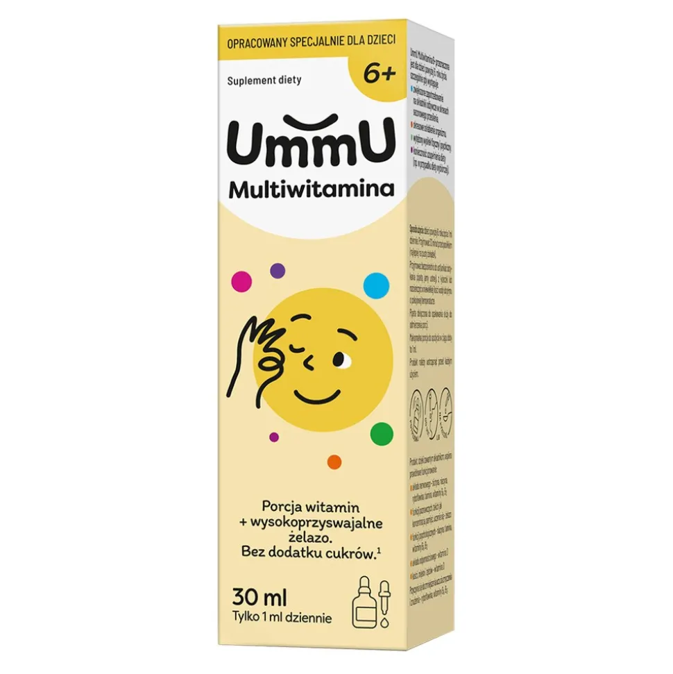 UmmU Multiwitamina 6+, płyn, smak pomarańczowy, 30 ml