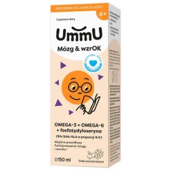 UmmU Mózg & wzrOK 6+, płyn, smak owoce leśne, 150 ml