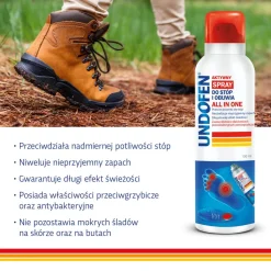 Undofen, aktywny spray do stóp i obuwia 48h, 150 ml