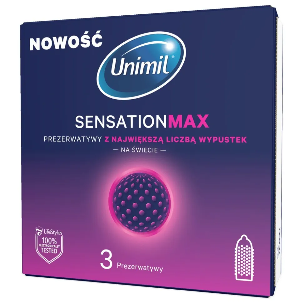 Unimil Sensation Max, prezerwatywy, 3 szt.