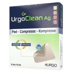 UrgoClean Ag, opatrunek,  6 cm x 6 cm, 1 szt. (z opakowania wielosztukowego)