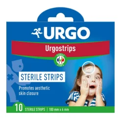 Urgostrips, paski do zamykania ran, sterylne, 100 mm x 6 mm, 10 szt.