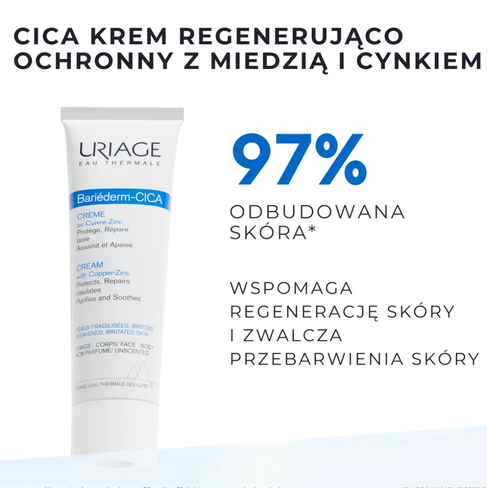 Uriage Bariederm CICA, krem regenerujący, Cu-Zn, 100 ml