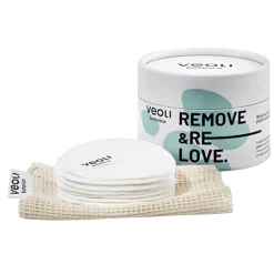 Veoli Botanica, REMOVE & RELOVE, Wielorazowe bambusowe płatki kosmetyczne, 7 szt.