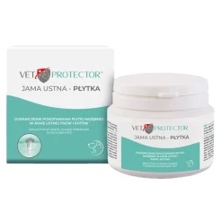 Vet Protector Jama Ustna Płytka, proszek do higieny jamy ustnej psa i kota, proszek, 60 g