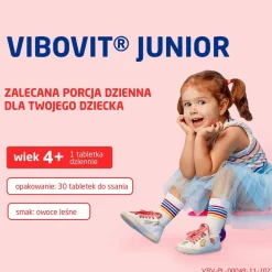 Vibovit Junior, tabletki do ssania o smaku owoców leśnych, od 4 lat, 30 szt.