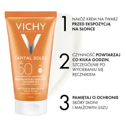 Vichy Capital Soleil, matujący krem do twarzy SPF 50, 50 ml
