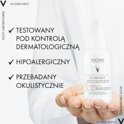 Vichy Capital Soleil UV-Age Daily Fluid, przeciw fotostarzeniu się skóry SPF50+, 40ml