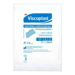 Viscoplast, jałowe kompresy gazowe z gazy bawełnianej, 17-nitkowe, 8 warstw, 10 cm x 10 cm, 3 szt.
