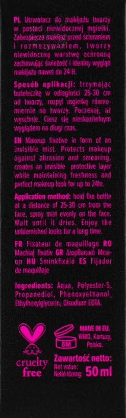Wibo Fixing, utrwalacz do makijażu, spray, 50 ml