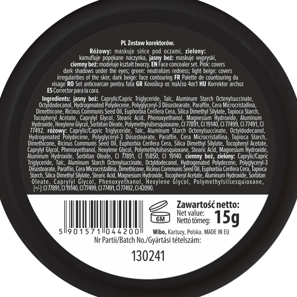 Wibo, zestaw korektorów 4w1, 15 g
