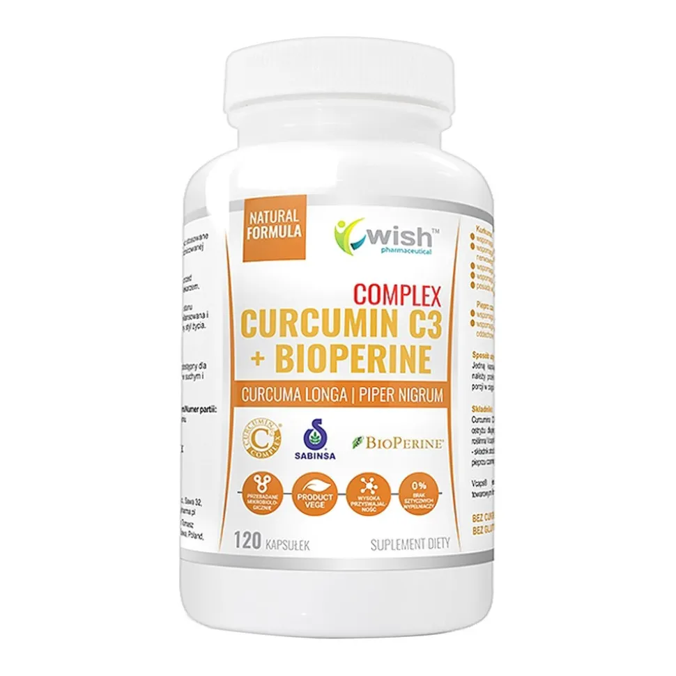 Wish Curcumin C3 + Bioperine Complex, kapsułki, 120 szt.