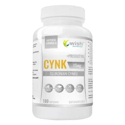 Wish Cynk 15 mg + Prebiotyk, kapsułki, 180 szt.