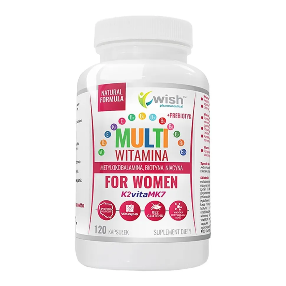Wish Multiwitamina dla kobiet + Prebiotyk, kapsułki, 120 szt.