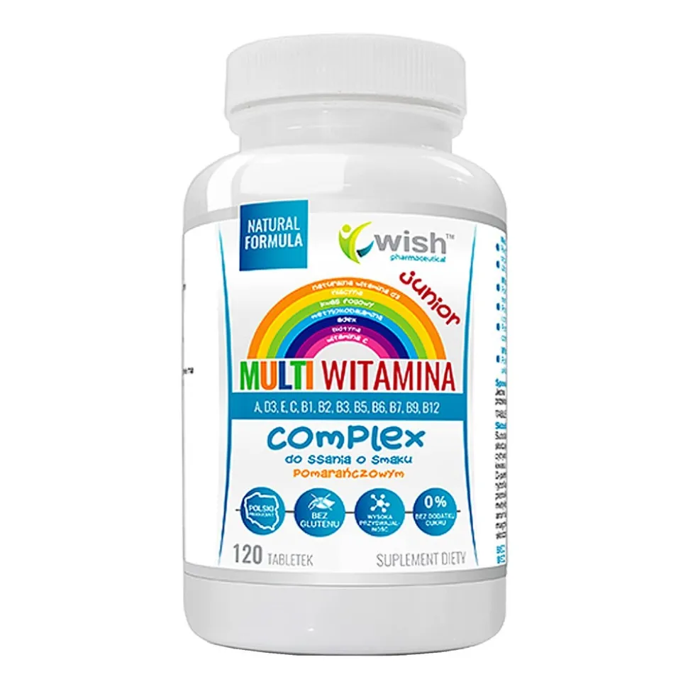 Wish Multiwitamina Junior, tabletki do ssania, 120 szt.