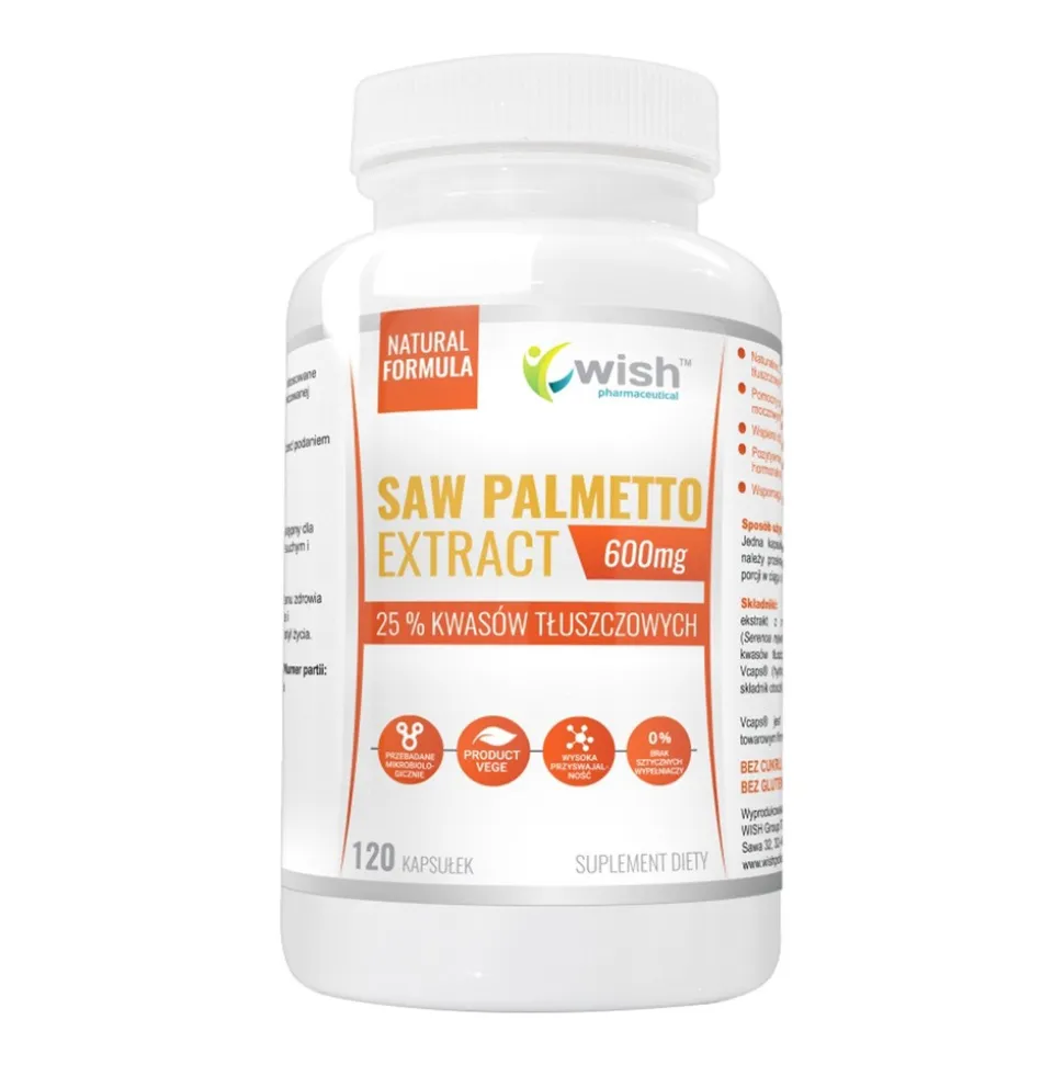 Wish Saw Palmetto Extract 600 mg, kapsułki, 120 szt.