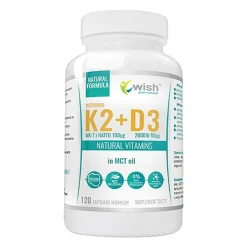 Wish Witamina K2 MK-7 natto + witamina D3 w oleju MCT, kapsułki, 120 szt.