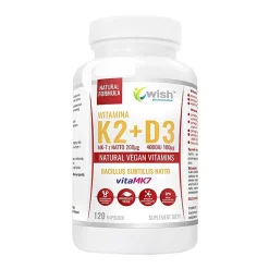 Wish Witamina K2 VitaMK7 200 µg + D3 4000IU, kapsułki, 120 szt.