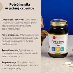 Yango Cynk 3 formy + witamina C + selen, kapsułki, 90 szt.