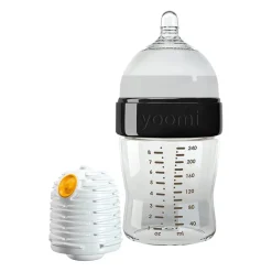 Yoomi, zestaw Black, butelka 140 ml + podgrzewacz + kapsuła, 1 szt.