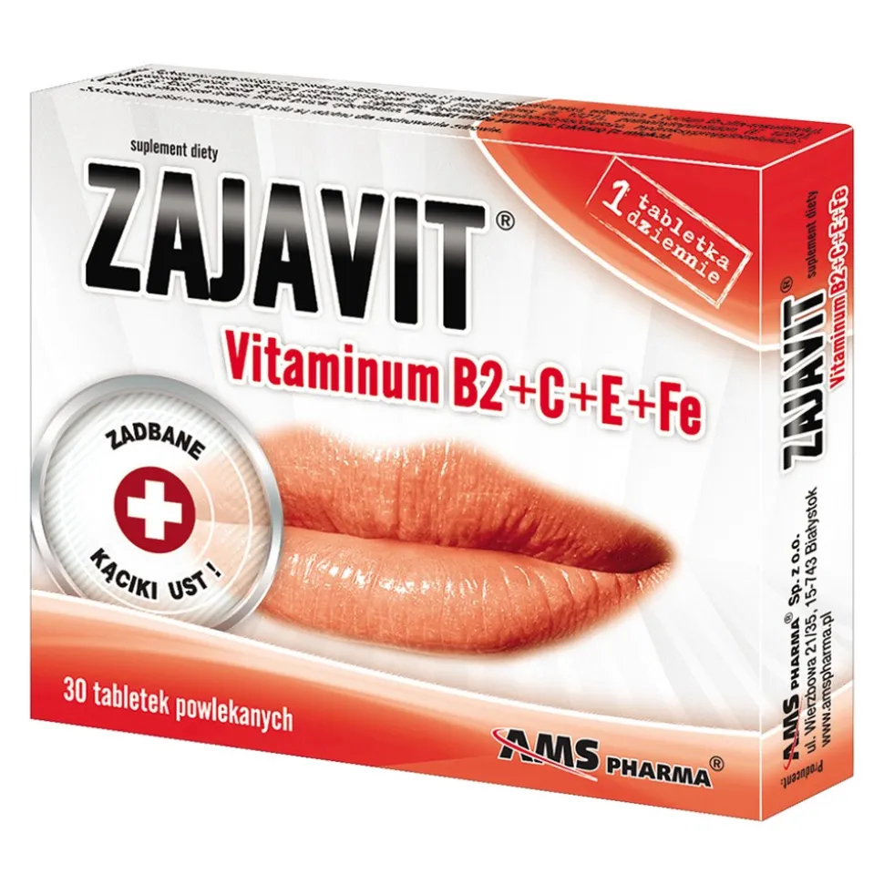 Zajavit, witamina B2 + C + E + Fe, tabletki powlekane, 30 szt.