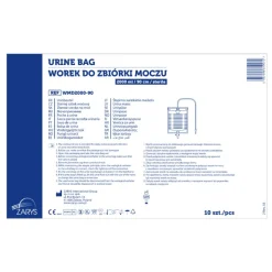 Zarys, worek do zbiórki moczu, sterylny, 2000 ml/90 cm, 10 szt.