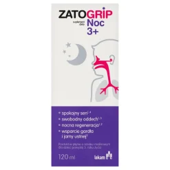 Zatogrip Noc 3+, płyn, smak malinowy, 120 ml