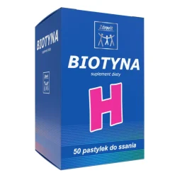 Zdrovit Biotyna, pastylki do ssania o smaku ananasowym, 50 szt.