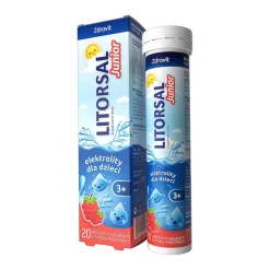 Zdrovit Litorsal Junior, tabletki musujące, smak malinowy, 20 szt.