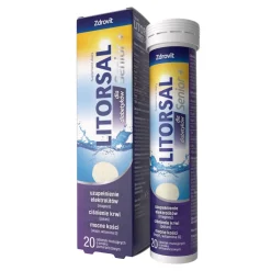 Zdrovit Litorsal Senior+ dla diabetyków, tabletki musujące, smak pomarańczowy, 20 szt.