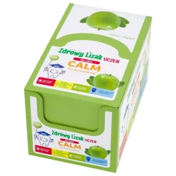 Zdrowy Lizak Uczeń Calm, bez cukru, smak jabłko-mięta, display, 40 szt.