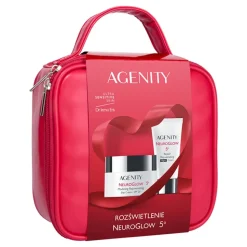 Zestaw Agenity Neuroglow 5º Rozświetlenie, krem na dzień, 50 ml + krem na noc, 25 ml + kosmetyczka