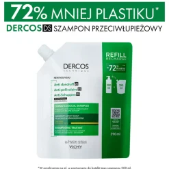 Zestaw Dercos DS, szampon przeciwłupieżowy, włosy suche, 390 ml + opakowanie uzupełniające, 390 ml