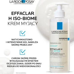 Zestaw La Roche-Posay Effaclar H ISO-Biome, krem nawilżający do twarzy, 40 ml + kojący krem myjący, 390 ml