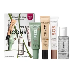 Zestaw Madara The Icons Set Light, woda micelarna, 50 ml + rozjaśniająca maska z kwasamia AHA, 17 ml + krem do twarzy, 15 ml + krem CC SPF15, 15 ml