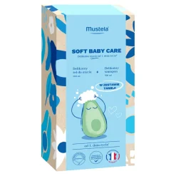 Zestaw Mustela Soft Baby Care, delikatny żel do mycia, 500 ml + delikatny szampon, 500 ml