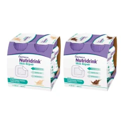 Zestaw Nutridrink Skin Repair, smak czekoladowy, płyn, 4 x 200 ml + Nutridrink Skin Repair, smak waniliowy, płyn, 4 x 200 ml