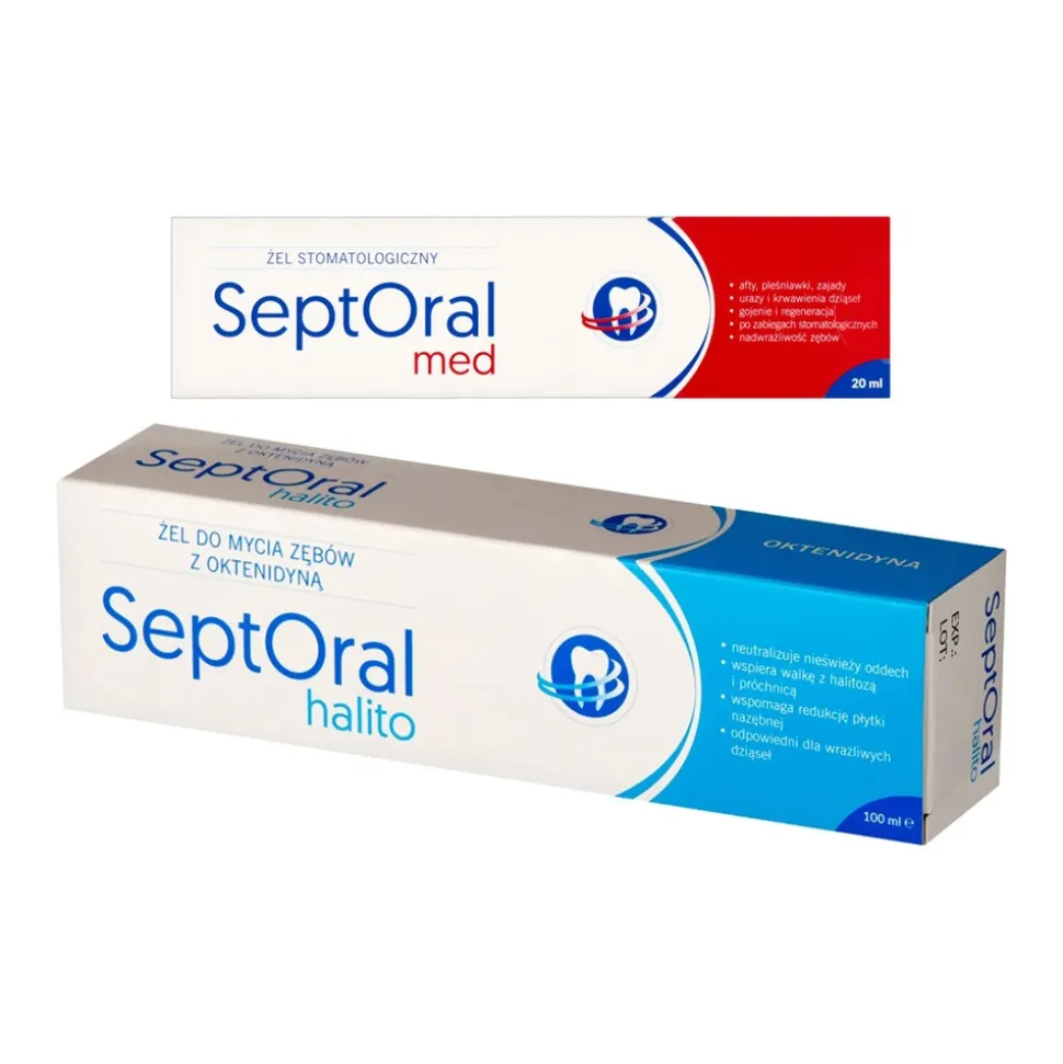 Zestaw SeptOral, żel stomatologiczny, 20 ml + żel do mycia zębów z oktenidyną, 100 ml
