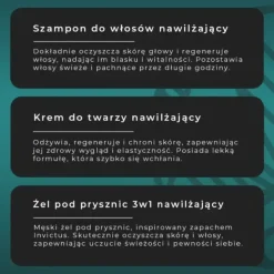 Zestaw Sylveco Duetus For Men, żel pod prysznic 3w1, 300 ml + szampon do włosów, 300 ml + krem do twarzy, 50 ml