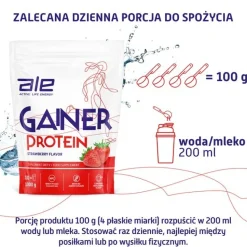 Zestaw 3 x ALE Gainer Protein Strawberry Flavor