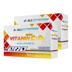 Zestaw 2 x Allnutrition Vitamin C 1000 + D3, kapsułki, 30 szt.