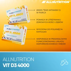 Zestaw 2 x Allnutrition Vit D3 4000, kapsułki, 60 szt.