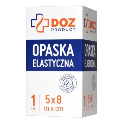 Zestaw 4x DOZ PRODUCT Opaska elastyczna tkana z zapinką, 5 m x 8 cm, 1 szt.