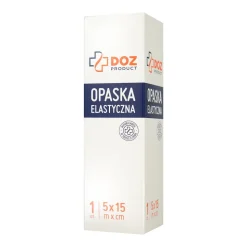 Zestaw 4x DOZ PRODUCT Opaska elastyczna tkana z zapinką, 5 m x 15 cm, 1 szt.