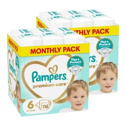 Zestaw 2 x Pampers Premium Care 6, (13-18 kg), pieluszki, 116 szt.