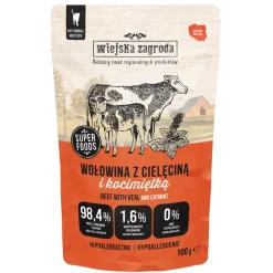 Zestaw 12 x Wiejska Zagroda Wołowina z cielęciną i kocimiętką, mokra karma dla kota, 100 g
