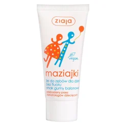 Ziaja Maziajki, żel do zębów dla dzieci bez fluoru, smak gumy balonowej, 50 ml