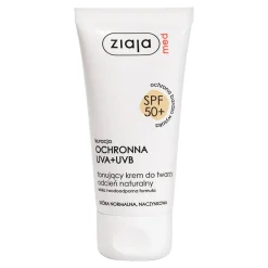 Ziaja Med, tonujący krem do twarzy, SPF 50+, odcień naturalny, skóra normalna/naczynkowa, 50 ml